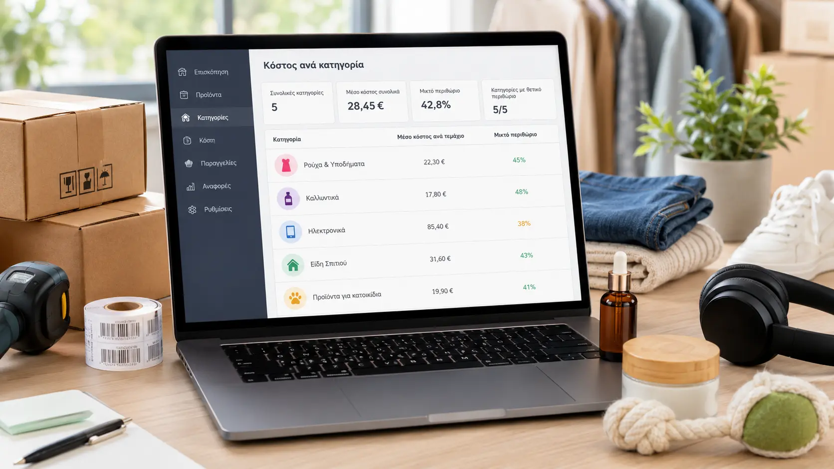 Κοστολόγηση προϊόντων e-shop ανά κατηγορία με την πλατφόρμα Affordable Costing.